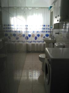 阿爾科斯－德拉弗龍特拉的住宿－Apartamento centro histórico Arcos，浴室配有卫生间、淋浴和盥洗盆。