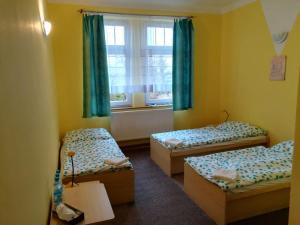 Postel nebo postele na pokoji v ubytování Hotel Modrá hvězda Sadská