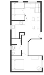 Načrt razporeditve prostorov v nastanitvi Apartman Diófa