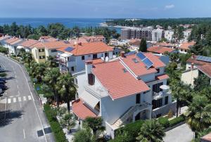 an aerial view of a building with orange roofs at Apartments Marija in Poreč