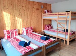 Rúm í herbergi á Galluszentrum