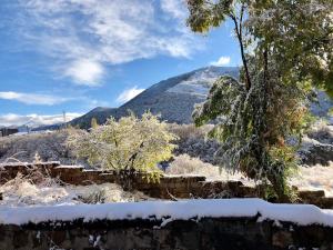 a view of a mountain with snow on the ground at Rest home Jermuk in Jermuk