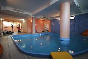 a large swimming pool in a hotel room at Complex Turistic Le Baron in Vatra Dornei