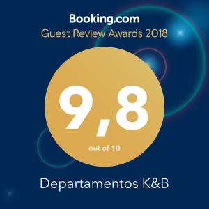 Certifikát, hodnocení, plakát nebo jiný dokument vystavený v ubytování Departamentos K&B