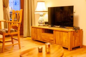 TV a/nebo společenská místnost v ubytování Das Landhaus Apartments Prägant