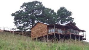 a house on top of a hill in a field at Shepherd Farm in Winterton