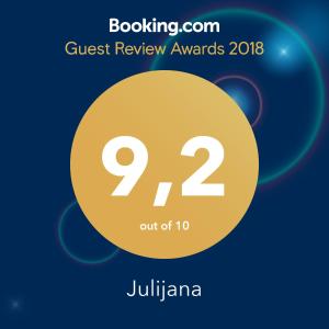 Certifikát, ocenenie alebo iný dokument vystavený v ubytovaní Julijana