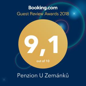 Majutusasutuses Penzion U Zemánků olev sertifikaat, autasu, silt või muu dokument