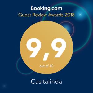 a sign that says guest review awards with a yellow circle at Casitalinda in Lido di Ostia