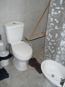 Malargue Style a 100 MTS del Centro في مالارغي: حمام مع مرحاض ومغسلة