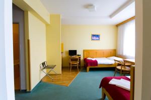 Una cama o camas en una habitación de Hotel Smaragd