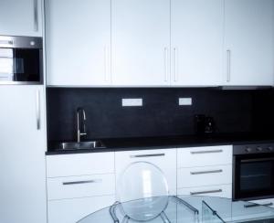 Kuchyň nebo kuchyňský kout v ubytování Apartmány Mia Valtice