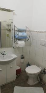 Baño pequeño con aseo y lavamanos en B&B IONA, en Rocca di Neto