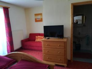 Televízia a/alebo spoločenská miestnosť v ubytovaní Ferienwohnung Seifterhof