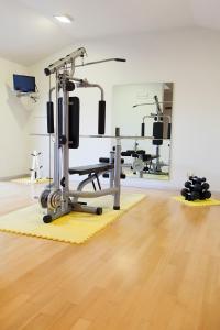 a room with a gym with a treadmill at Hotel dei Gonzaga in Reggiolo
