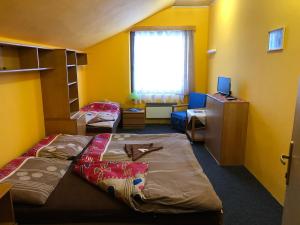 Postel nebo postele na pokoji v ubytování Hotel Na Trojce