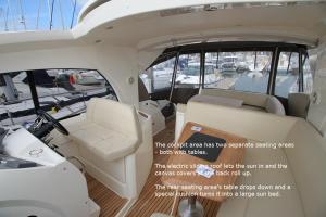 a view of the cockpit of a boat at Zen Dog Luxury Motor Yacht in Lymington