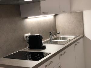 Kuchyň nebo kuchyňský kout v ubytování Apartment am Erlanger Burgberg