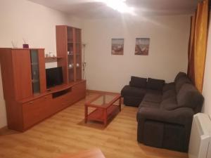 a living room with a couch and a tv at APARTAMENTO PERGAR I - 4 PERSONAS DESDE 35e-WIFI in Granada