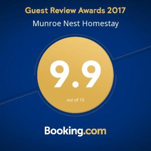 Munroe Nest Homestay的证书、奖牌、标识或其他文件