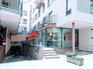 O edifício onde o hotel está situado
