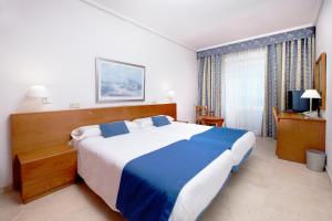 a bedroom with a large bed and a television at Hotel Concorde in Las Palmas de Gran Canaria