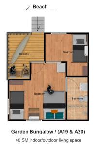 a picture of a floor plan of a house at Longtail Beach Resort in Thong Nai Pan Yai