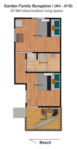 a drawing of a floor plan of a house at Longtail Beach Resort in Thong Nai Pan Yai