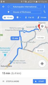 a map of the increase of the trainurrency withassis at House of Richness in Negombo