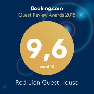 Certifikát, hodnocení, plakát nebo jiný dokument vystavený v ubytování Red Lion Guest House