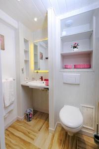 a bathroom with a toilet and a sink at Le Deroscope in Arrigny +35 photos