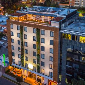 an overhead view of a building at night at Biohotel Organic Suites in Bogotá