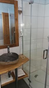 Koupelna v ubytování Almhaus Blümel
