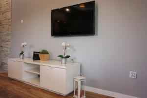 A television and/or entertainment centre at Apartament Lublin Centrum "Foxy Cat"