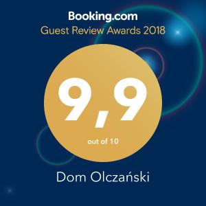 Certyfikat, podpis lub inny dokument wystawiony w obiekcie Olczański Dom