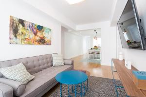 TV a/nebo společenská místnost v ubytování Centrico apartamento 2 dorm