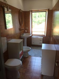 a bathroom with a toilet and a sink at Casa Anna in Crosa