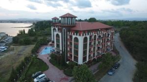 an aerial view of a building with a gazebo at Chateau del Marina Apart Complex in Nesebar