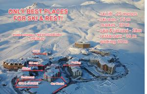 Hostel near ski lift v zimě