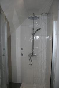 a shower with a shower head in a bathroom at Chambre d'Hotes Petit Arnsbourg in Obersteinbach +36 photos