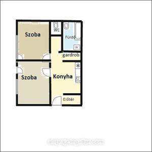 Půdorys ubytování Lelle-kert Apartman 01