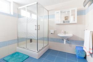 a bathroom with a shower and a sink at Apartment Janet in Luka +31 photos