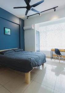 En eller flere senge i et værelse på Shawn Gallery (肖恩客栈) Free WiFi @ Midori Green Mount Austin