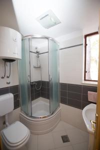 W łazience znajduje się prysznic, toaleta i umywalka. w obiekcie Adria w Slatine