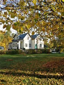 a white house with a tree in front of it at Gotland of Sweden - bed & breakfast in Tingstäde
