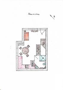 a floor plan of a house at Les Thures Hameau du Roubion Hautes Alpes in Névache