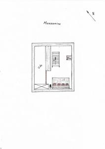 a floor plan of a room with a fireplace at Les Thures Hameau du Roubion Hautes Alpes in Névache