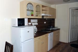 Kuchyňa alebo kuchynka v ubytovaní Arany Szőlő Wellness Apartmanház