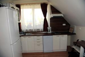Kuchyňa alebo kuchynka v ubytovaní Arany Szőlő Wellness Apartmanház