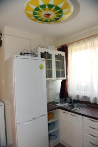 Kuchyňa alebo kuchynka v ubytovaní Arany Szőlő Wellness Apartmanház